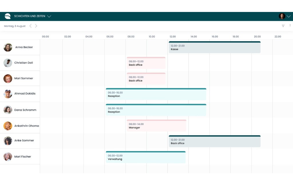 Quinyx Schichtplanung Screenshot