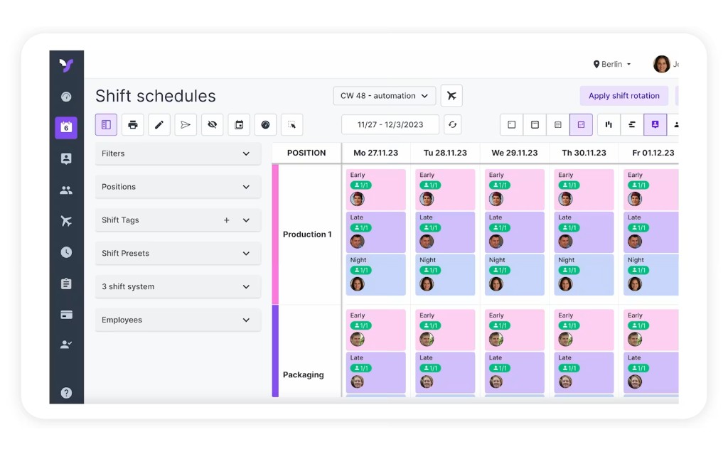 Shyftplan Schichtplanung Screenshot