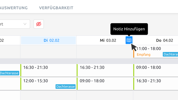 Tagesnotiz hinzufügen