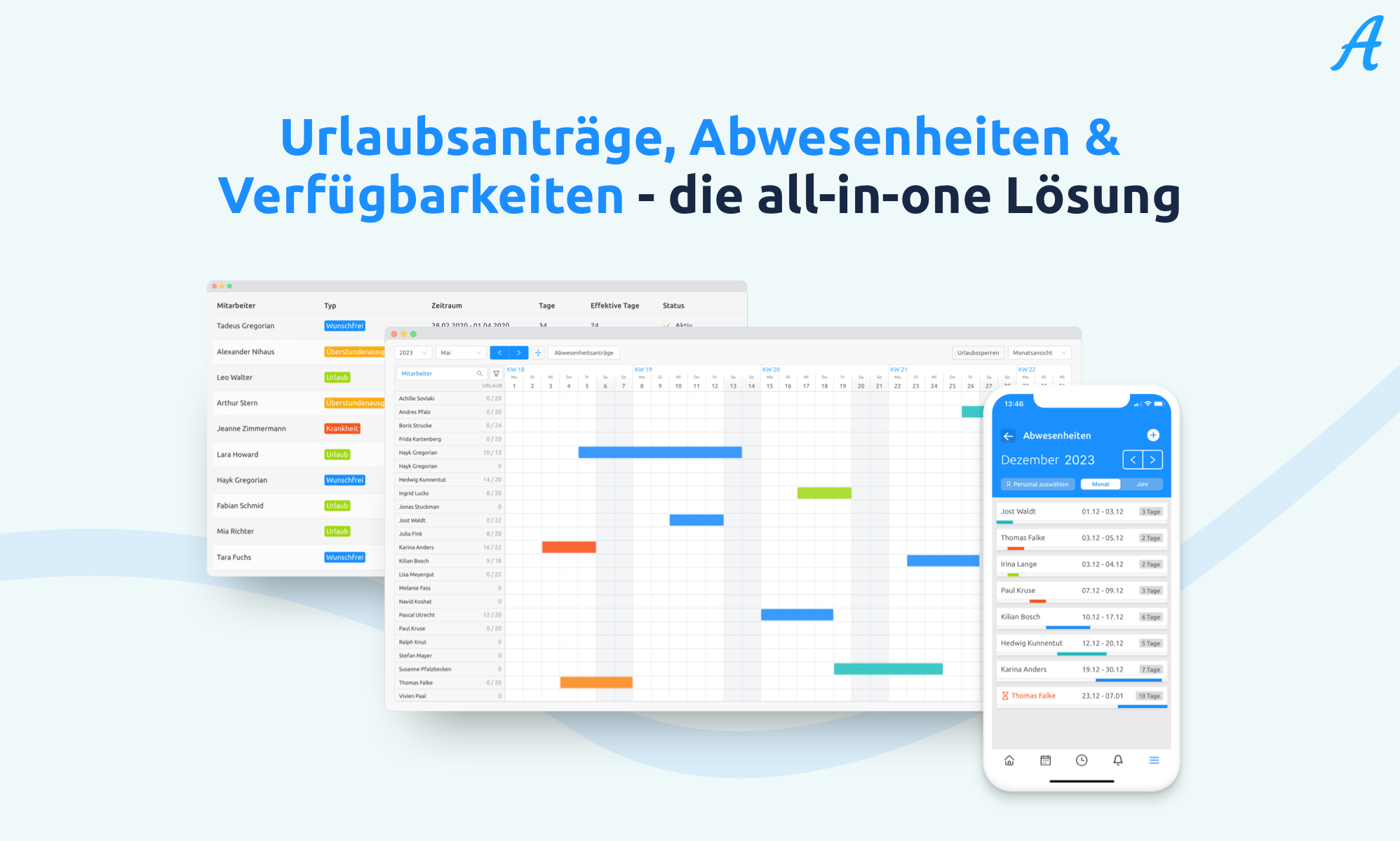 Aplano Abwesenheiten und Urlaubsplanung